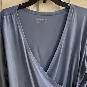 Coldwater Creek Soft Blue V-Neck Top